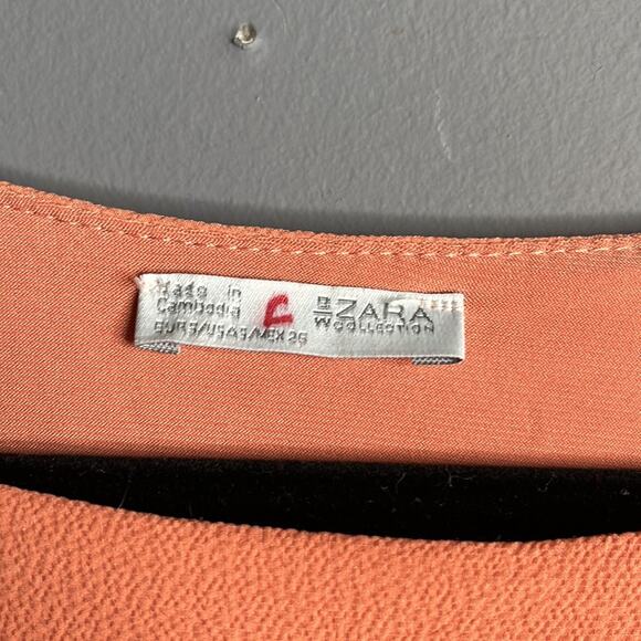 Zara Coral Batwing Sleeve Blouse Size Small - Picture 2 of 7